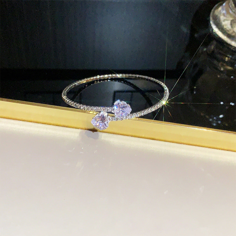 Rhinestone Zircon Elastic Laminated Adjustable Female Bracelets