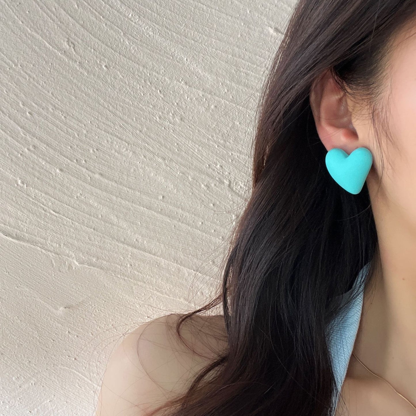Ear Spray Paint Acrylic White Simple Stud Earrings
