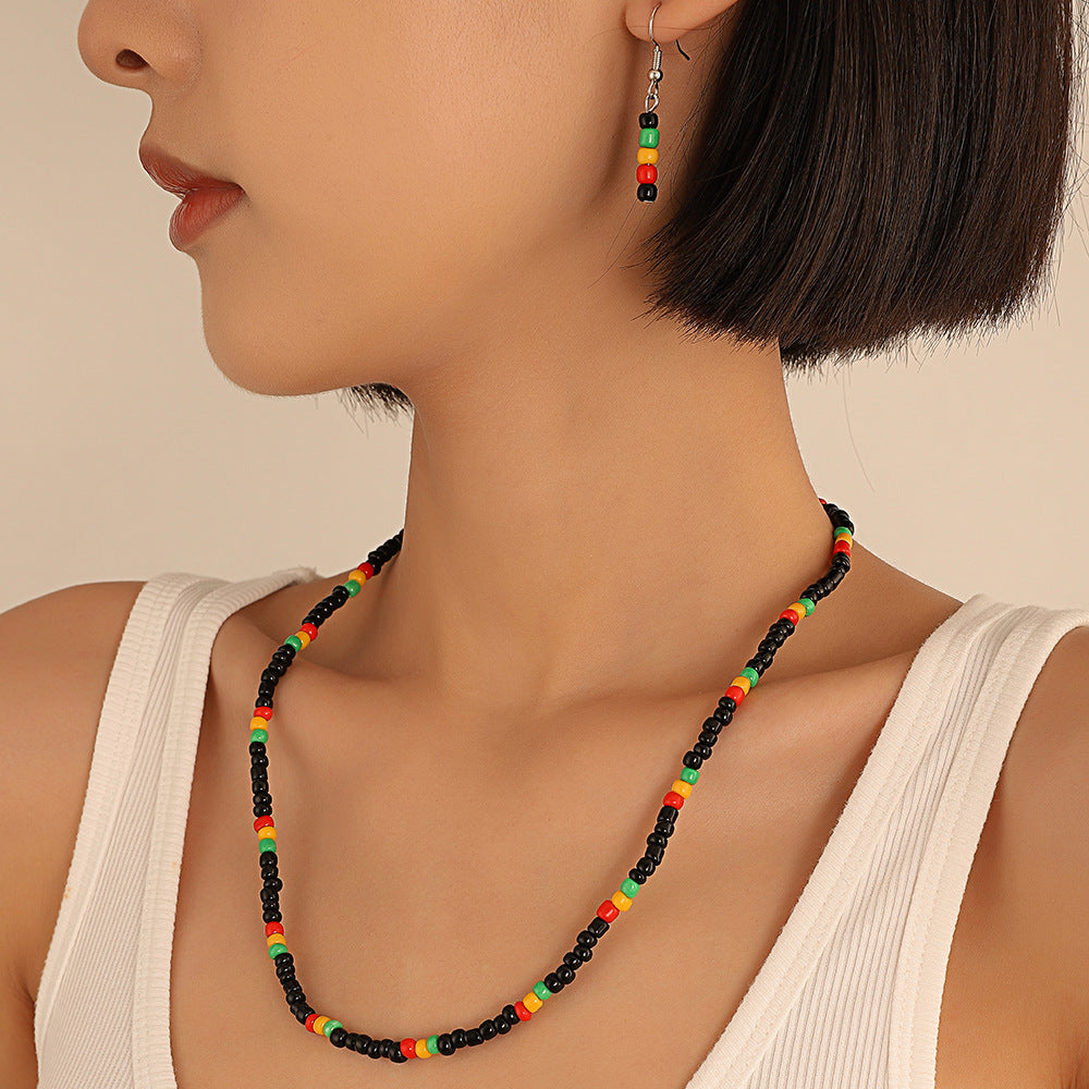 Ethnic Style Bead Combination Bohemian Personality Color Beaded Jewelry Set
