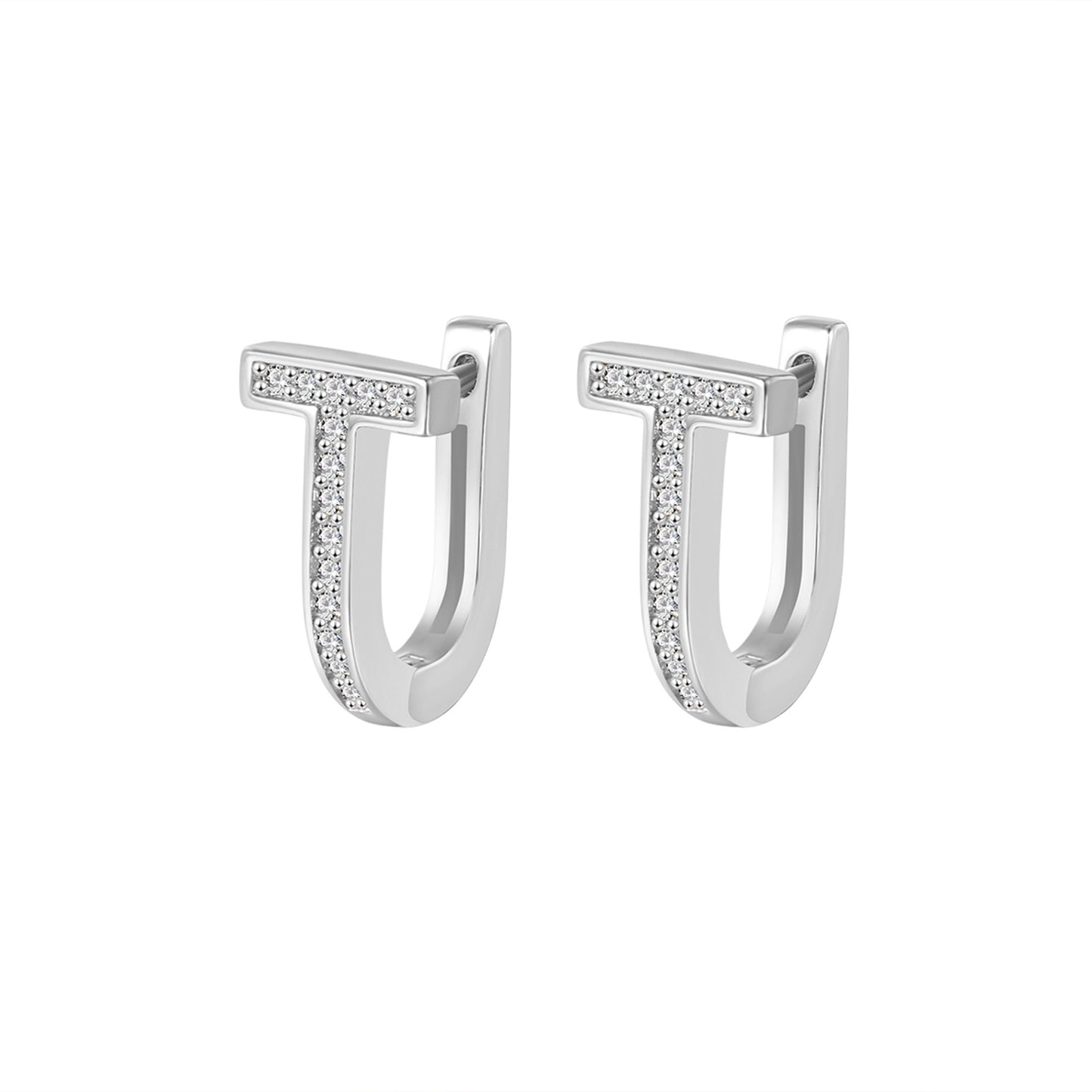 Women's High-grade Niche Temperament U-shaped Diamond Simple Earrings