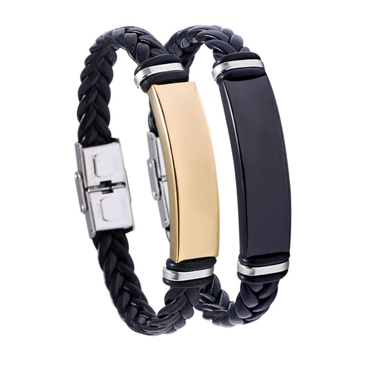 Men's Woven Jewelry Stainless Steel Simple Glossy Bracelets