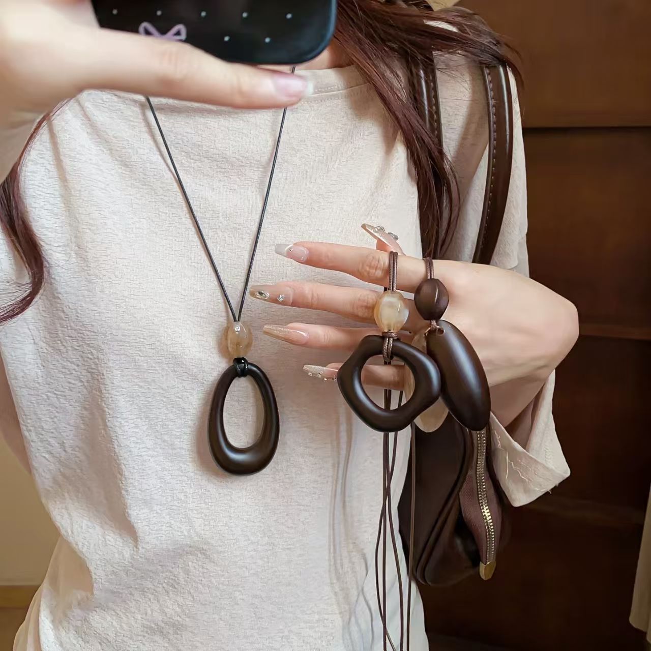 Women's Retro Long Irregular Ethnic Style Adjustable Halter Sweater Necklace