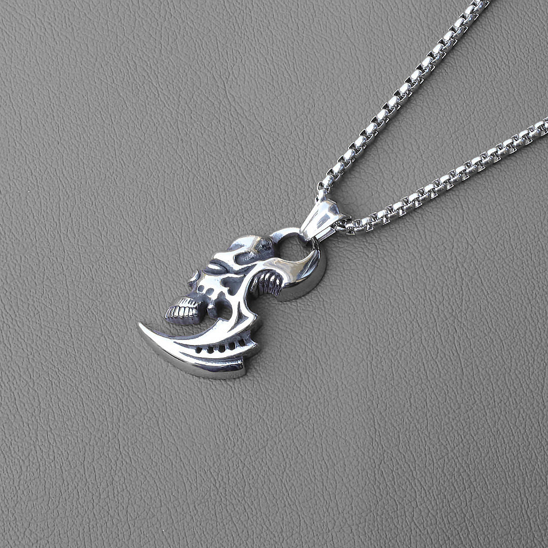 Men's Punk Titanium Steel Skull Personality Retro Domineering Necklace