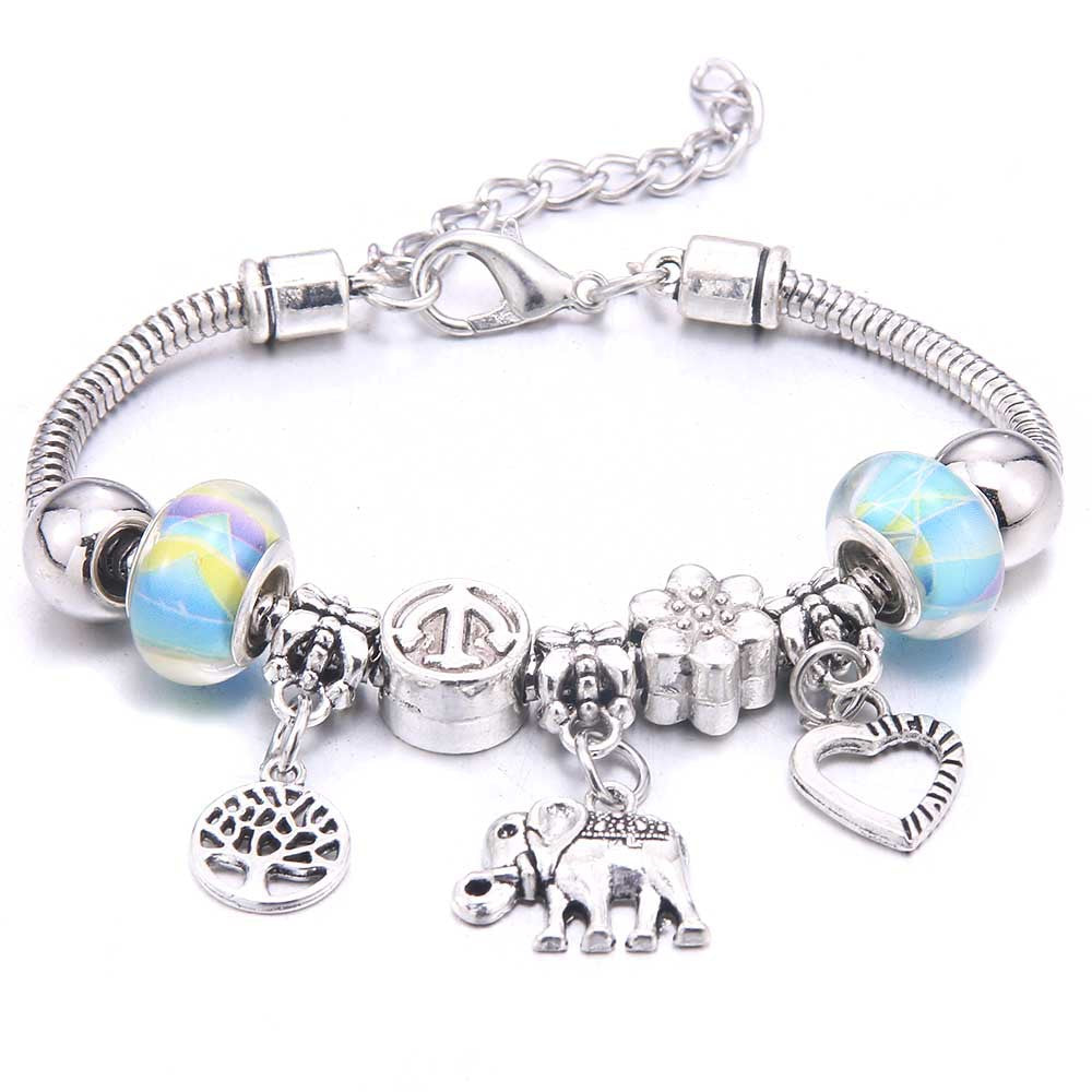 Women's Grid Popular Adjustable Crystal Love Butterfly Bracelets