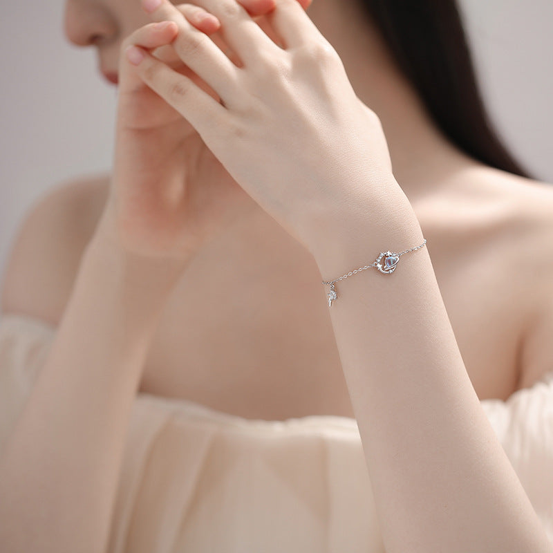 Planet Female Korean Style Fresh Moonstone Bracelets