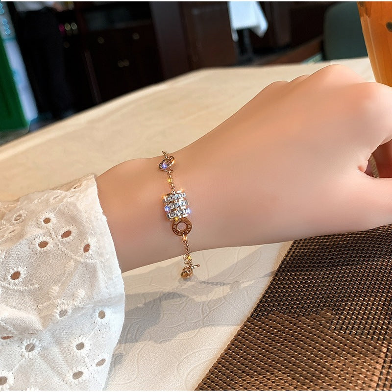 Small Waist Roman Digital Titanium Steel Personality Affordable Luxury Fashion Bracelet