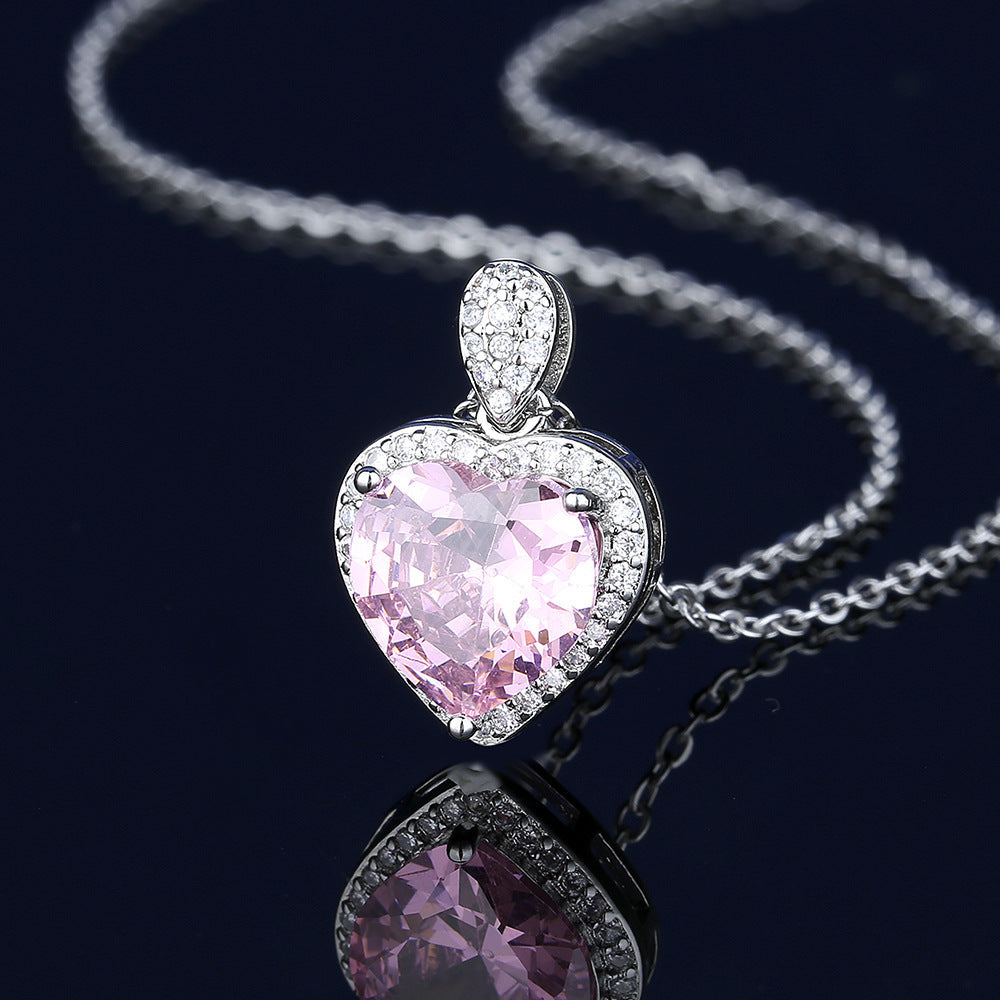 Women's Crystal Zircon Suit Fashion Love Heart-shaped Ring