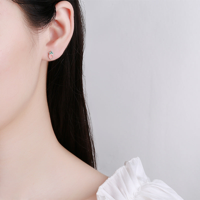 Boucles d'oreilles asymétriques en fil de radis pour femmes, animaux mignons