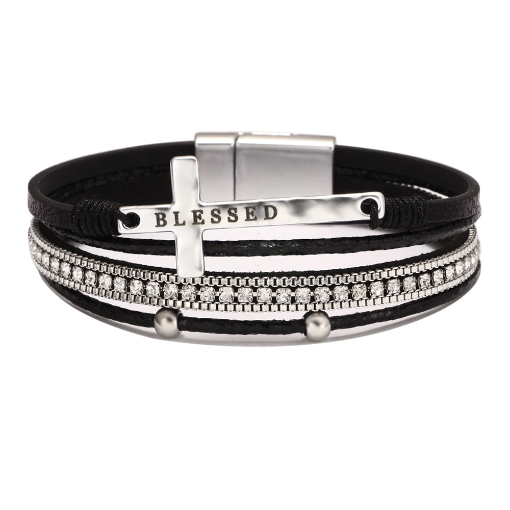 Böhmische Kreuz-Licht-Luxus-Micro-Strass-Armbänder