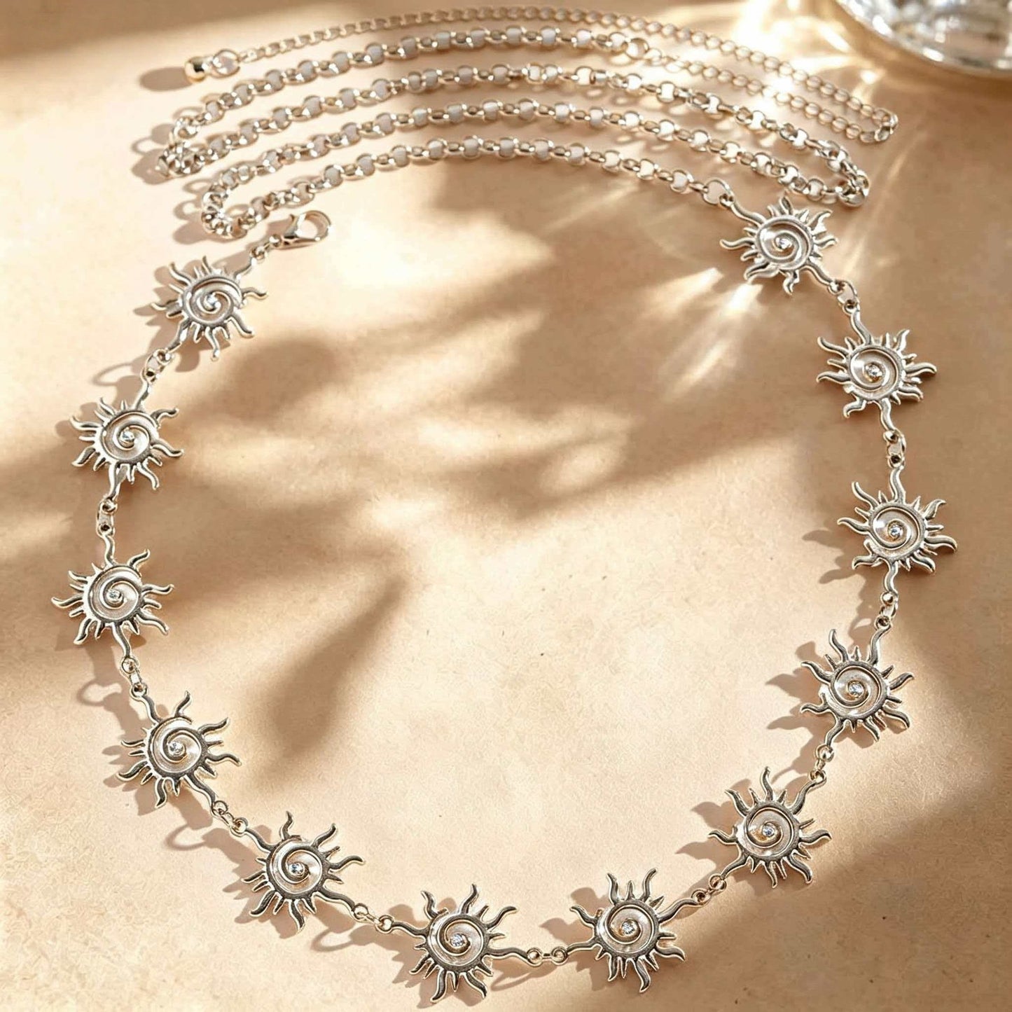 Bohemian Sun Totem Retro Golden Long Jewelry Set