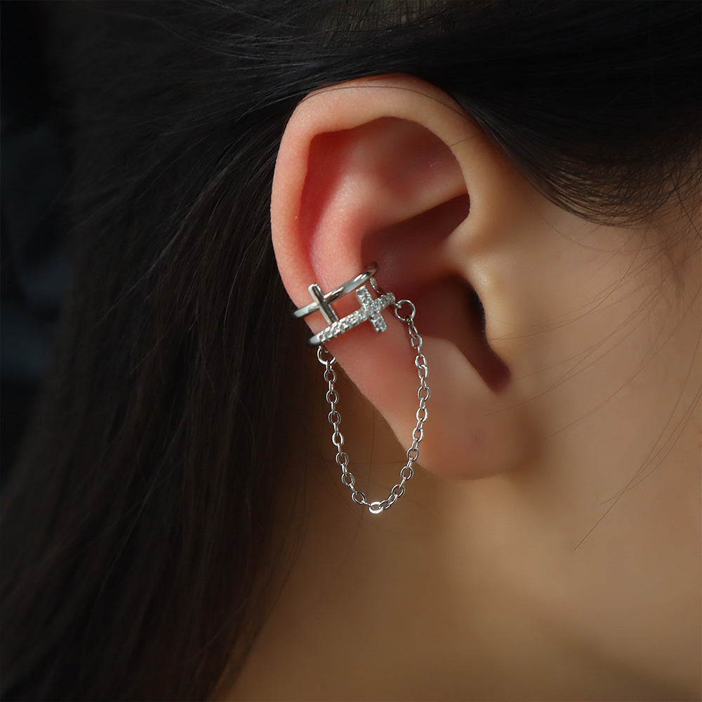 Starry Long Pearl Tassel Zircon Without Rings