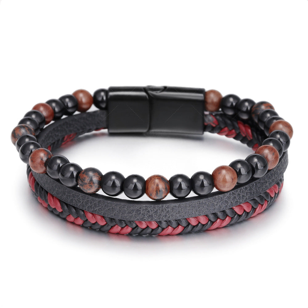 Men's Simple Handmade Woven Leather Natural Hand-woven Bracelets