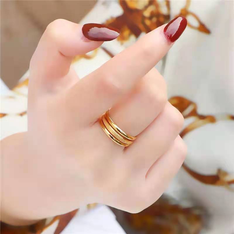 Cold Wind Frosted Stainless Steel Female Rings