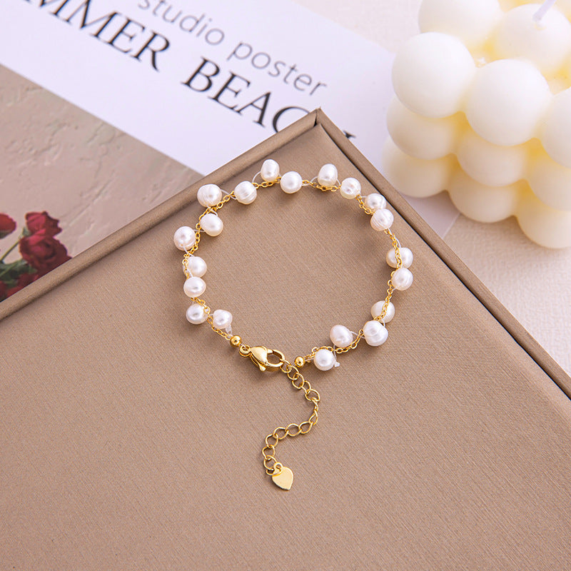 Women's Luxury Cold Style Natural Pearl For Bracelets