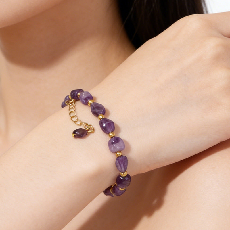 Women's Accompanying Natural Gravel Adjustable Irregular Simple Bracelets