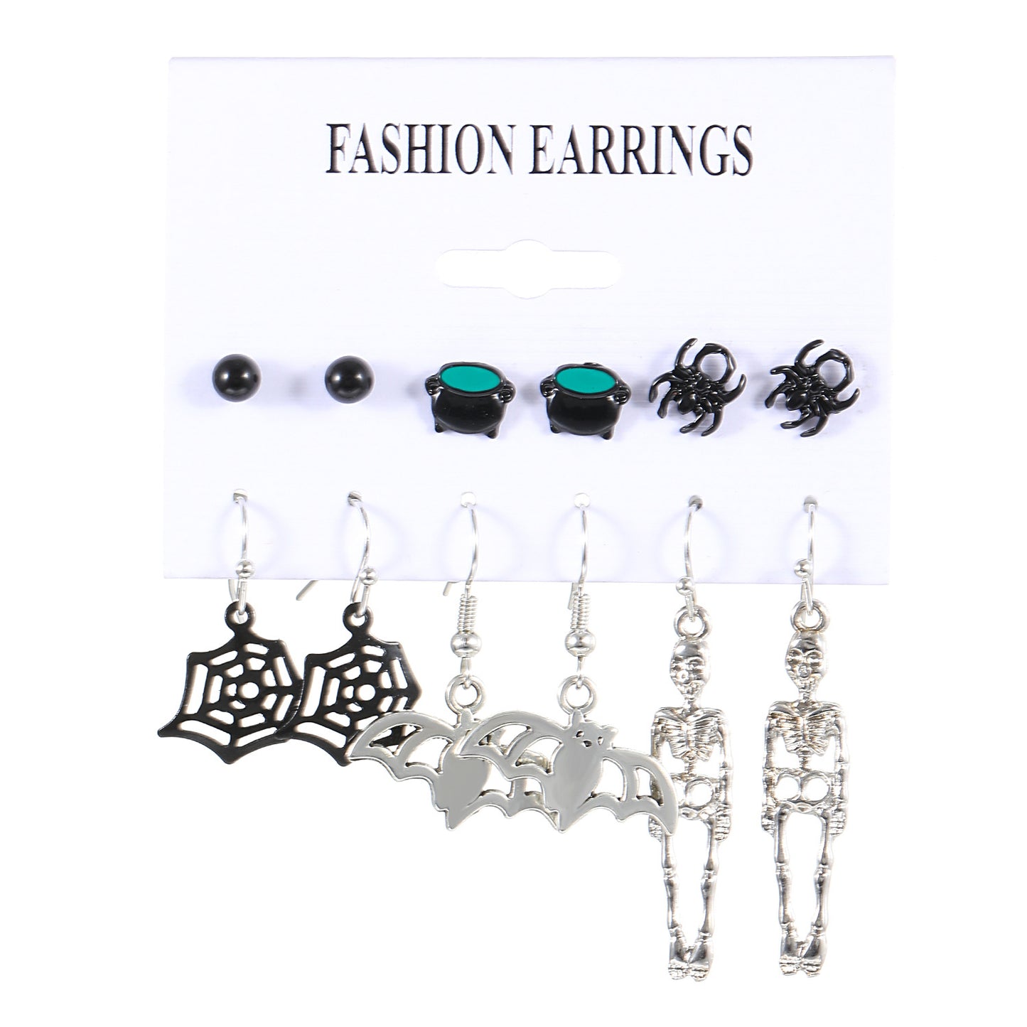 Women's Halloween Personality Horror Funny Pieces Suit Earrings