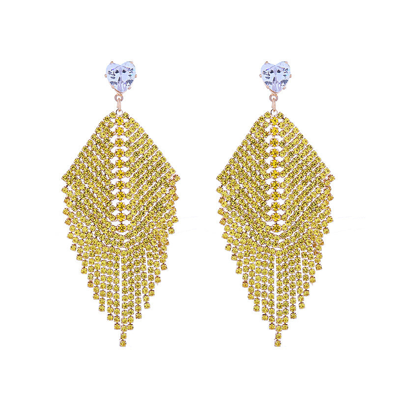 Women's Leaf-shaped Tassel For Fashionable Temperamental Niche Earrings