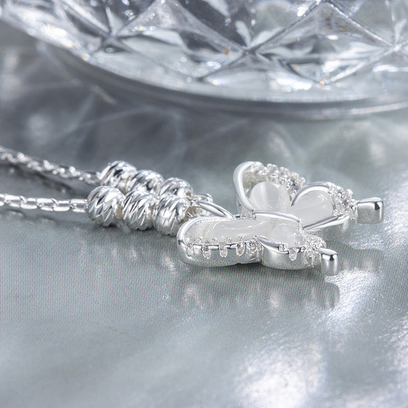 Chinese Style Opal Butterfly Cold Feeling Design National Fashion Exquisite Necklace
