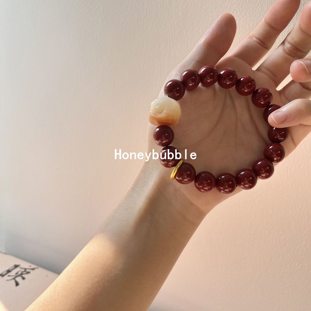 Lucky Caramel Bodhi Original Jade Colors Red Cinnabar For Bracelet