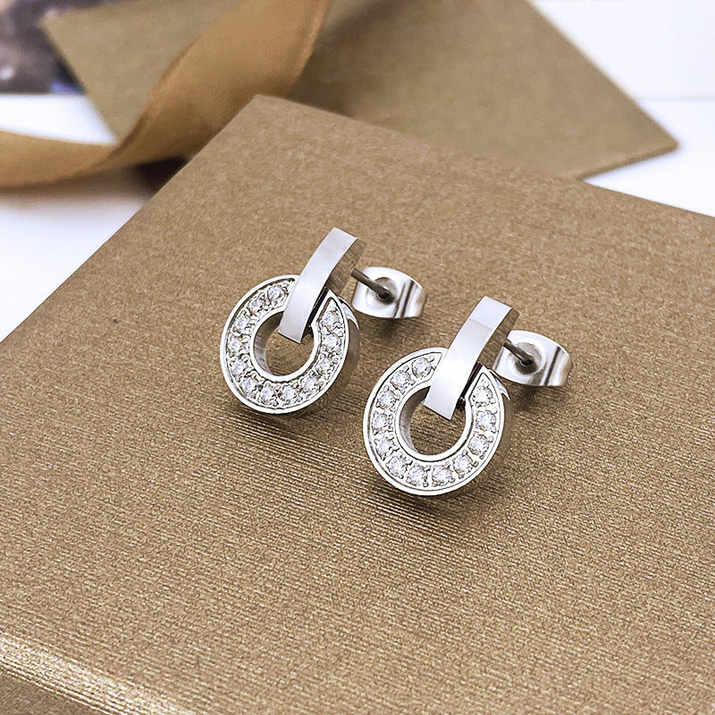 Cake Shell Fritillary Full Diamond Affordable Earrings