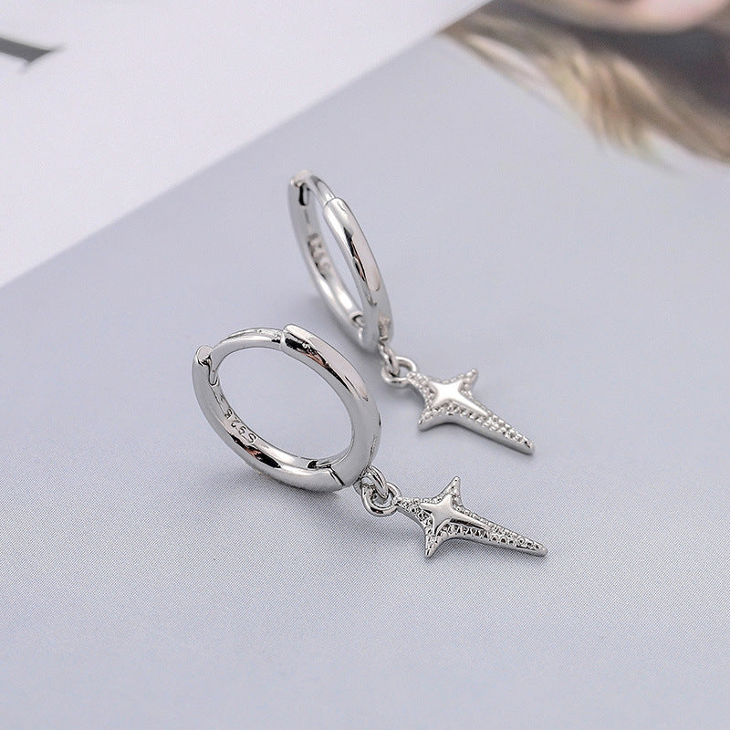 Cross Star Niche Bag Versatile Personality Earrings