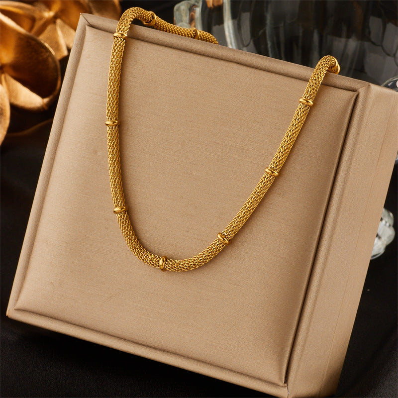 Fashion Vintage Metal Hip Hop Punk Gold-plated Titanium Steel Necklaces