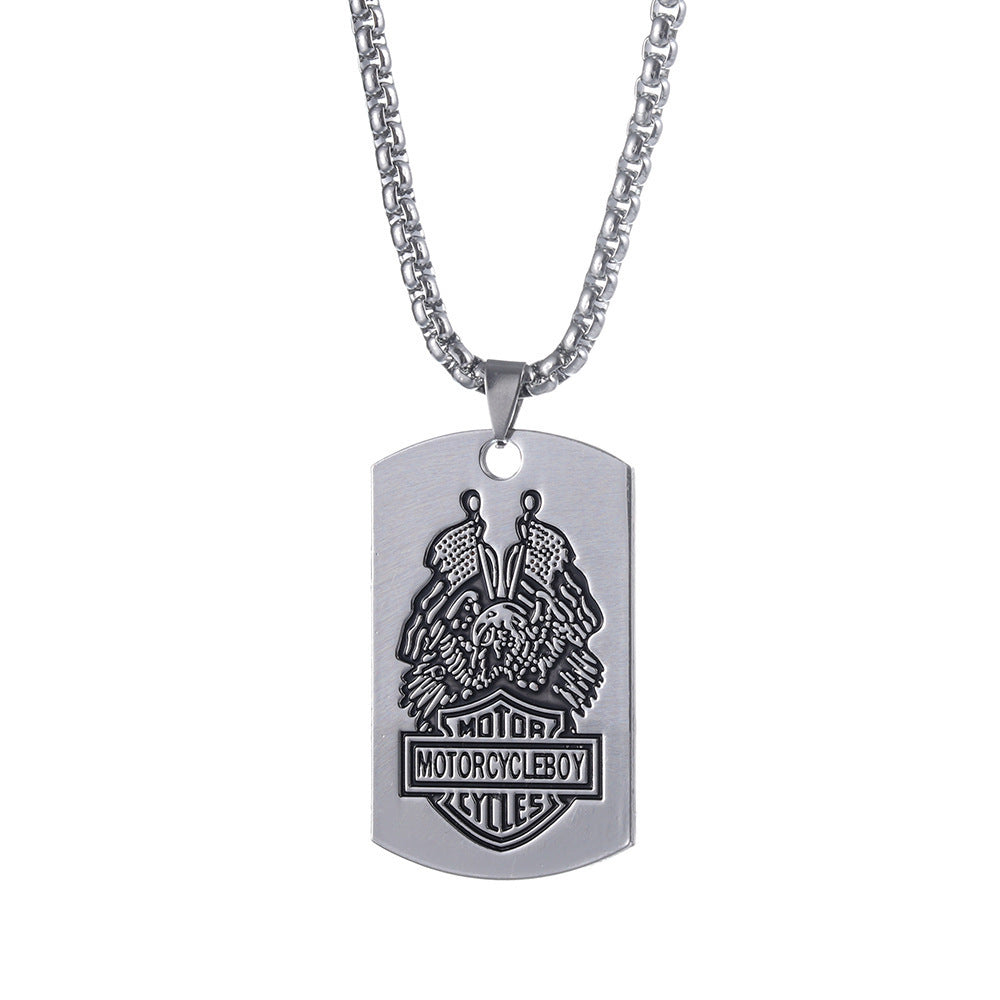 Personality Dog Tag Pendant Design Sense Retro Titanium Necklaces