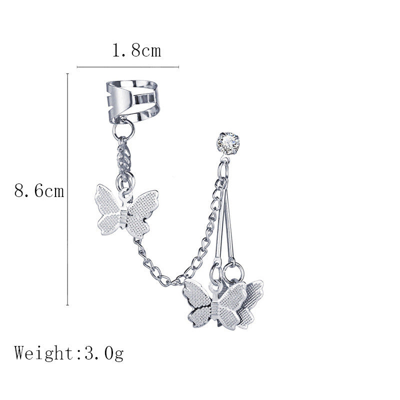 Women's Butterfly Fairy Temperamental Long Chain Disco Dancing Earrings
