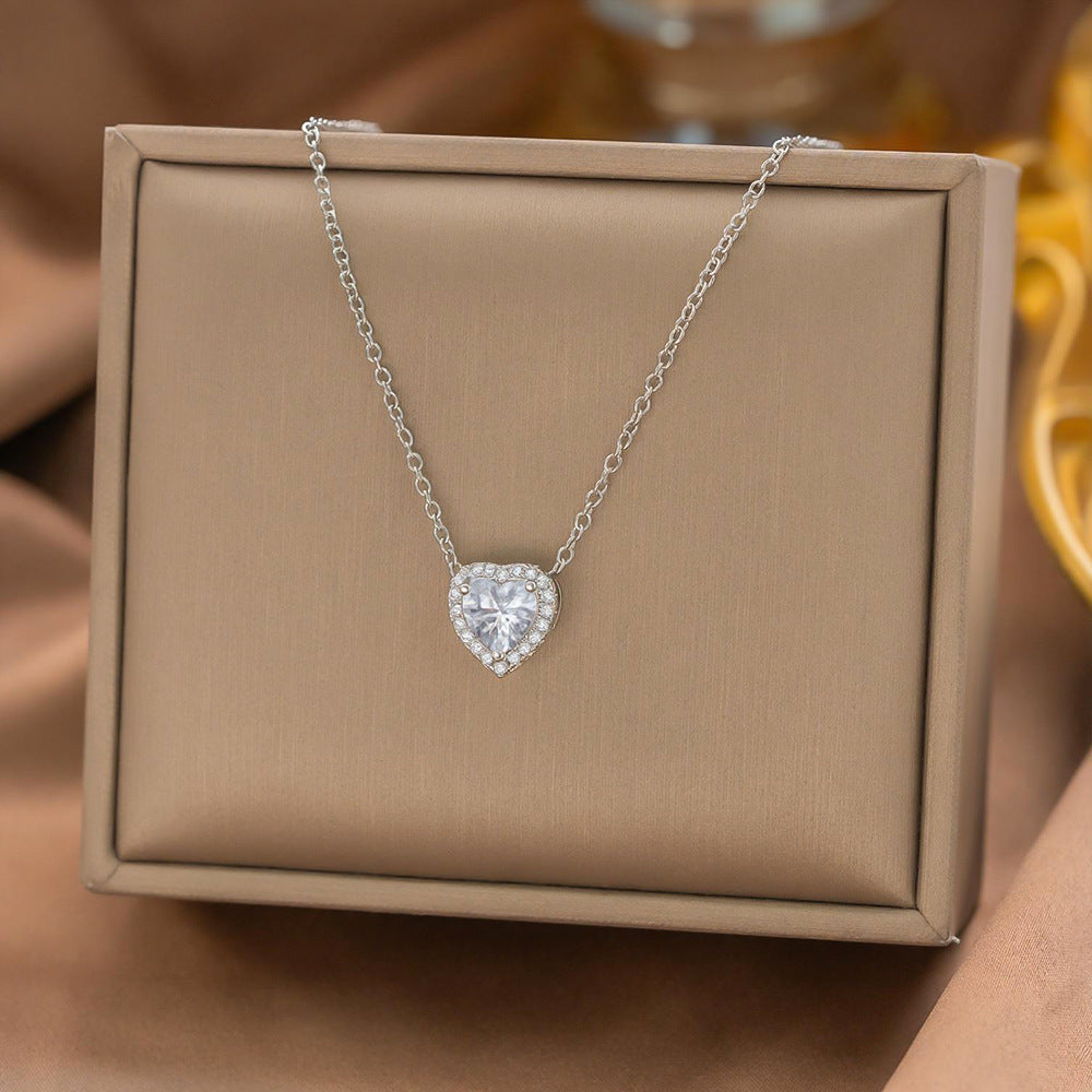 Micro Inlaid Zircon Love Three-piece Female Affordable Luxury Jewelry Set
