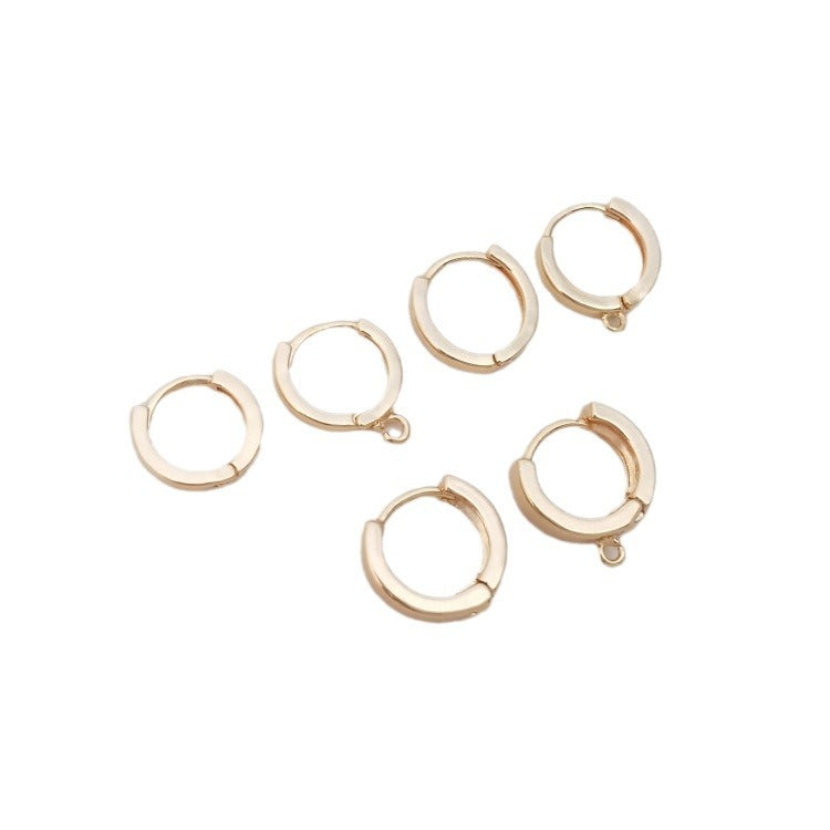 Gold-plated Color Retention Flat Ear Round Band Earrings