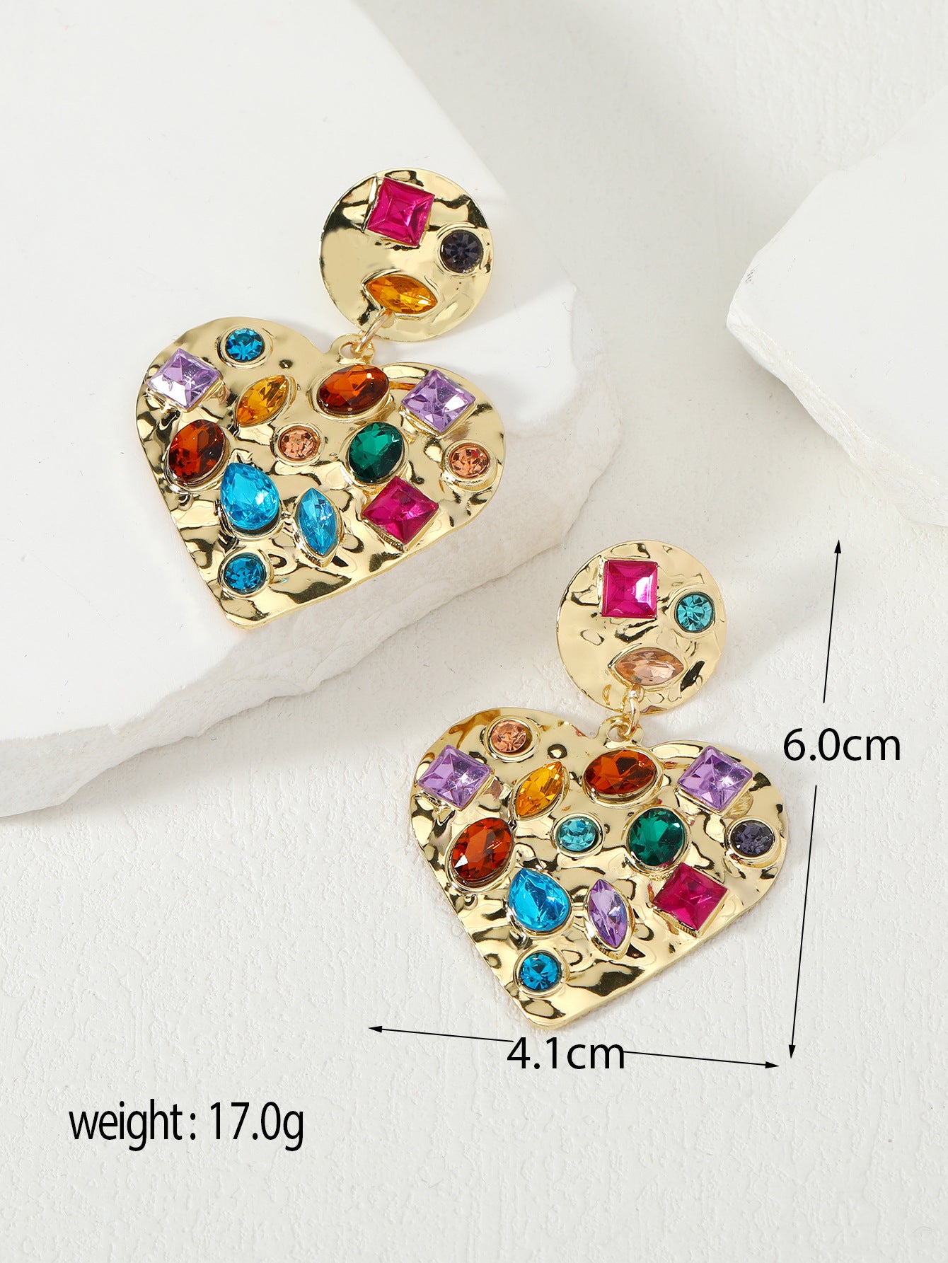 Style Gem Series Geometric Square Water Stud Earrings