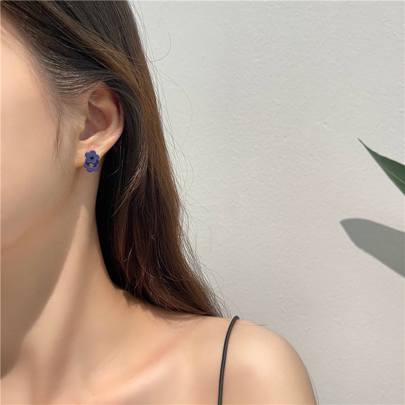 Women's Flower Royal Blue Simple Graceful Ear Clip Without Stud Earrings