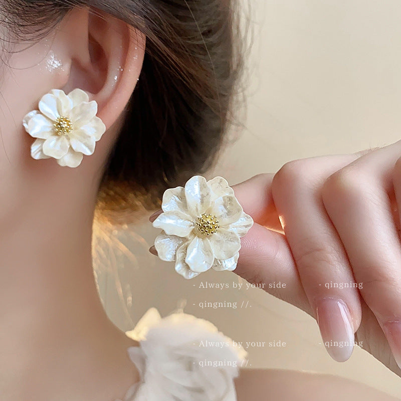 Women's Vacation Style Super Fairy Sweet Flower Seaside Colorful Little Wild Earrings