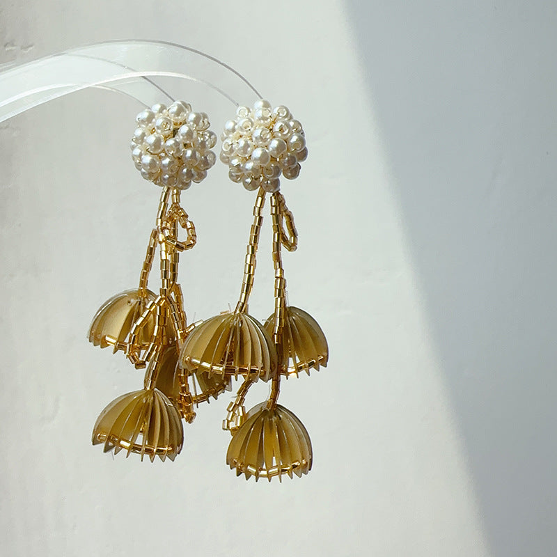 Summer Color Jellyfish Flower Tassel Ear Kooky Rings