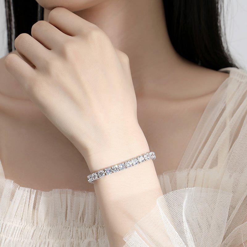 Bracelets de mode en Zircon Moissanite pour femmes et hommes et argent