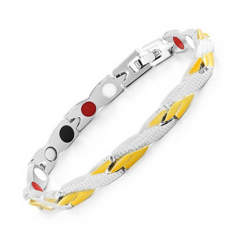 Women's & Men's Magnetic Detachable Trendy Cool Rhinestone Zinc Bracelets