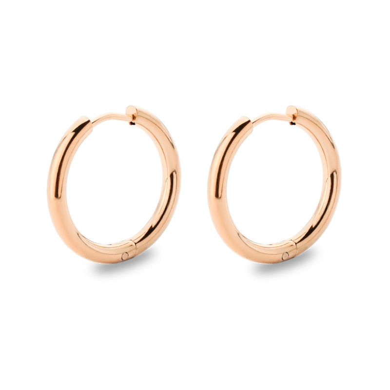 Titanium Steel Stainless Coil Trendy Arc Glossy Ear Buckle