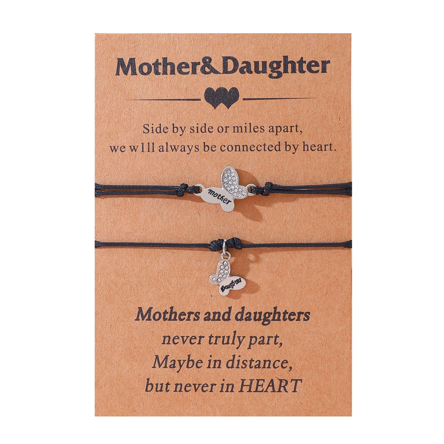 Women's Butterfly Mother And Daughter Lettering Metal Bracelets