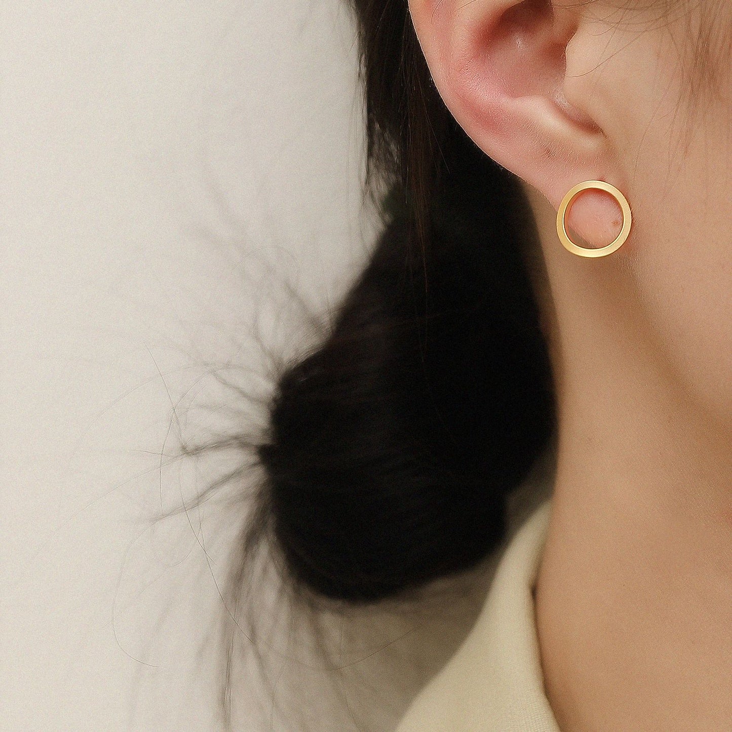 Minimalist Matte Circle Design Temperamental Personality Earrings