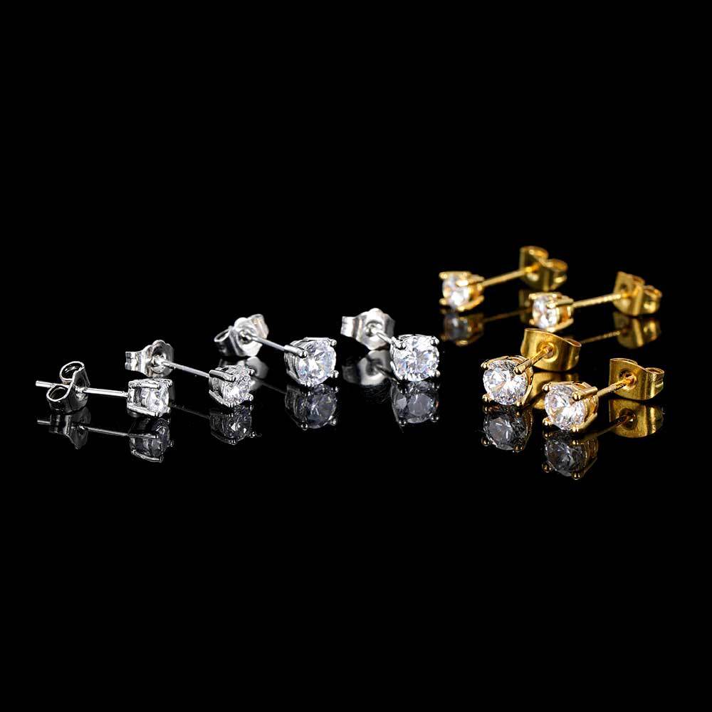 Women's & Men's Hip Hop Zircon Round Fashion Temperament Earrings