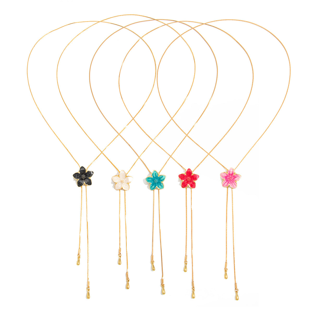 Women's Ocean Style Flower Drop Oil Simple Clear Holiday Necklace