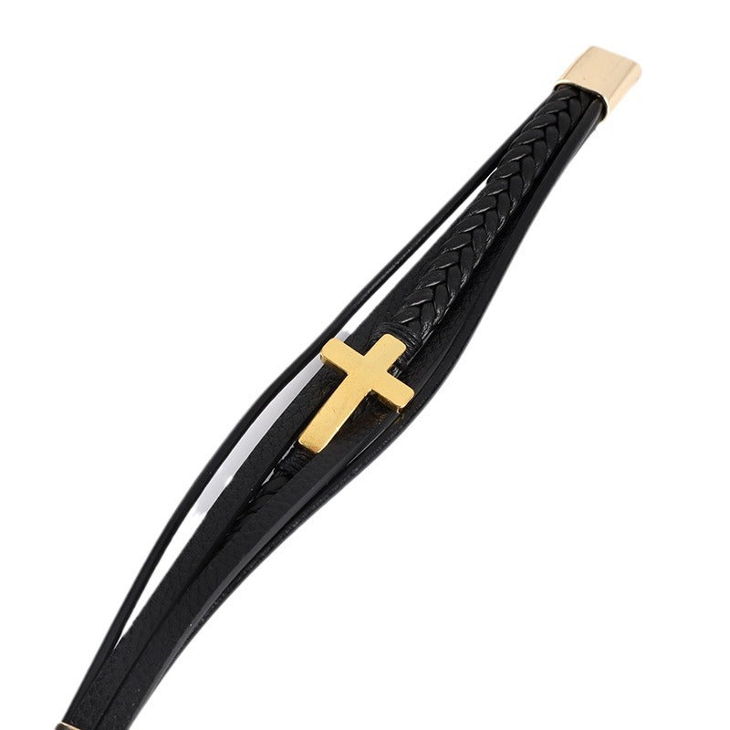 Leather Street Fashion Alloy Laser Woven Bracelets