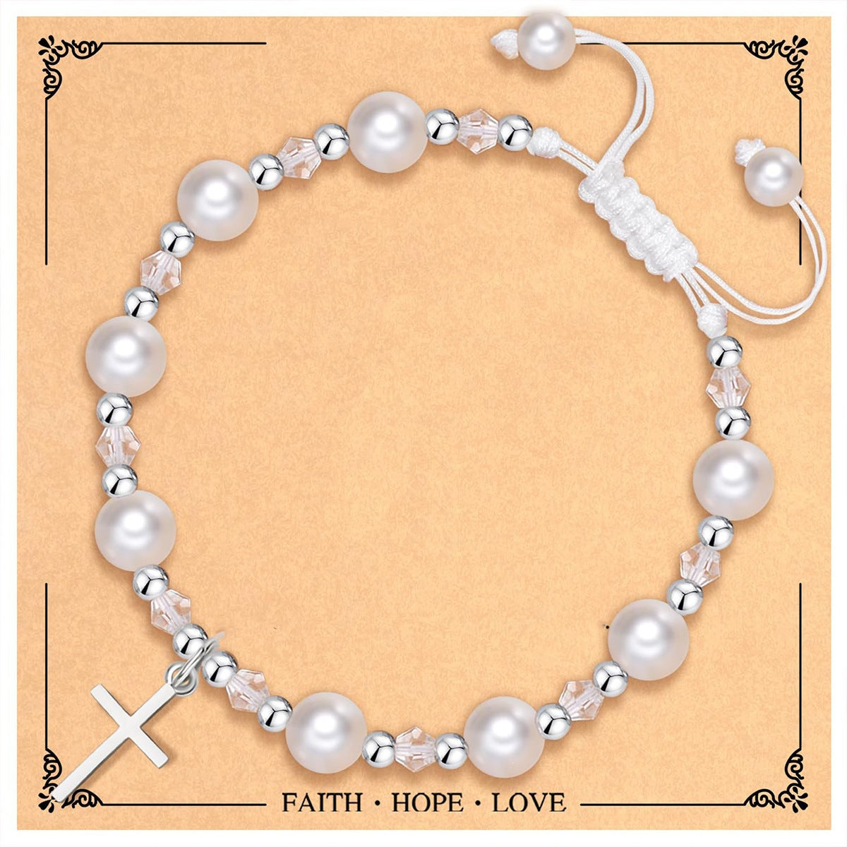 Imitation Pearl Love Woven Little Easter Bracelet