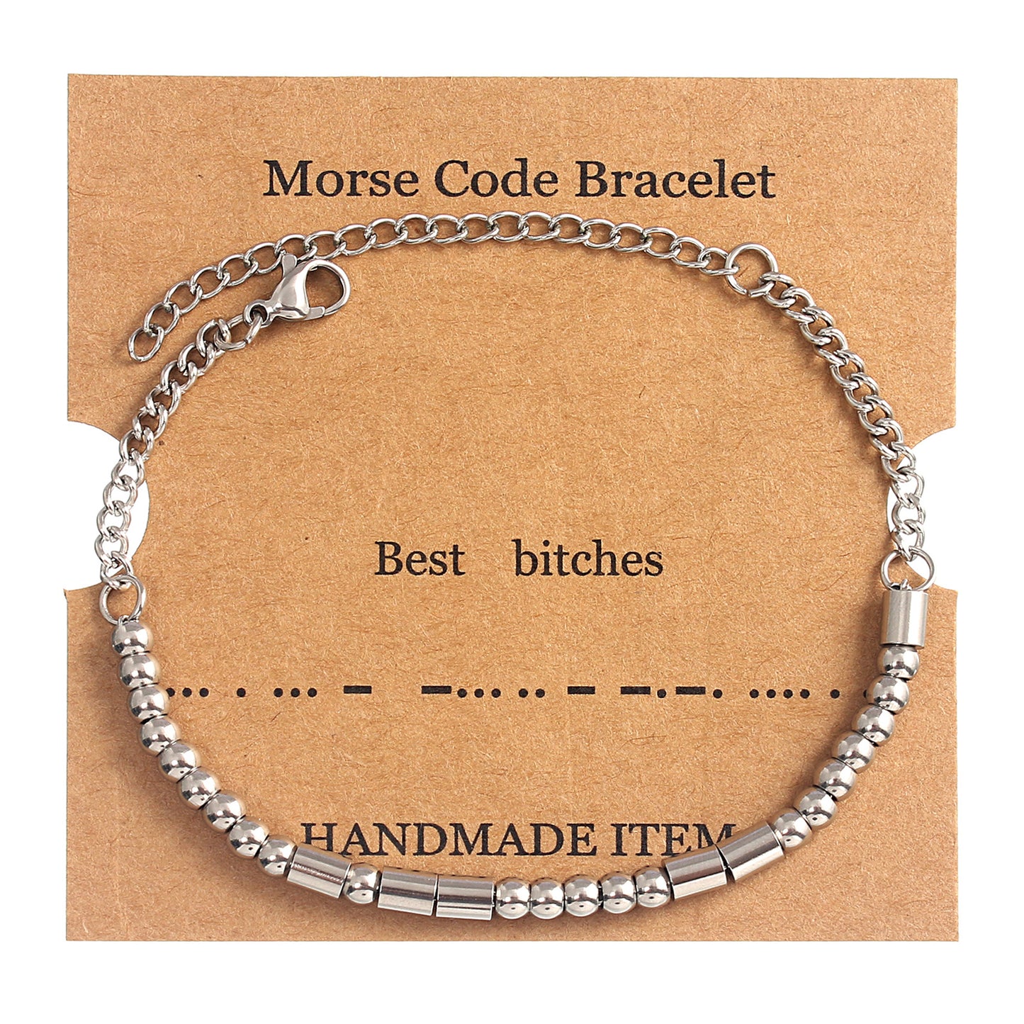 Women's Stainless Steel Gold Moss Password Letter Bracelets