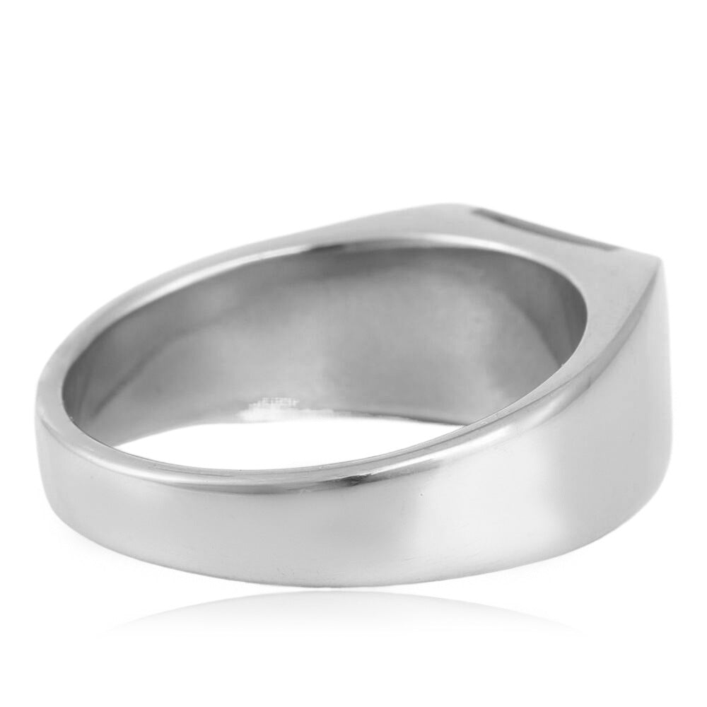 Men's Simple Fashion Black Agate Titanium Steel Rings