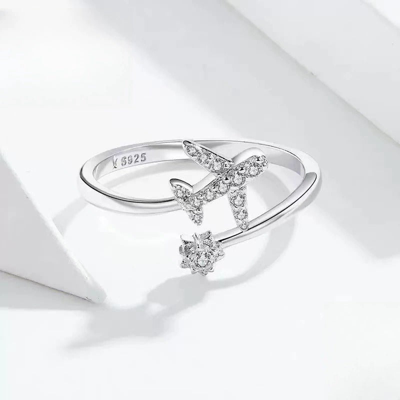 Classic Plum Blossom Personality Wind Aircraft Ring
