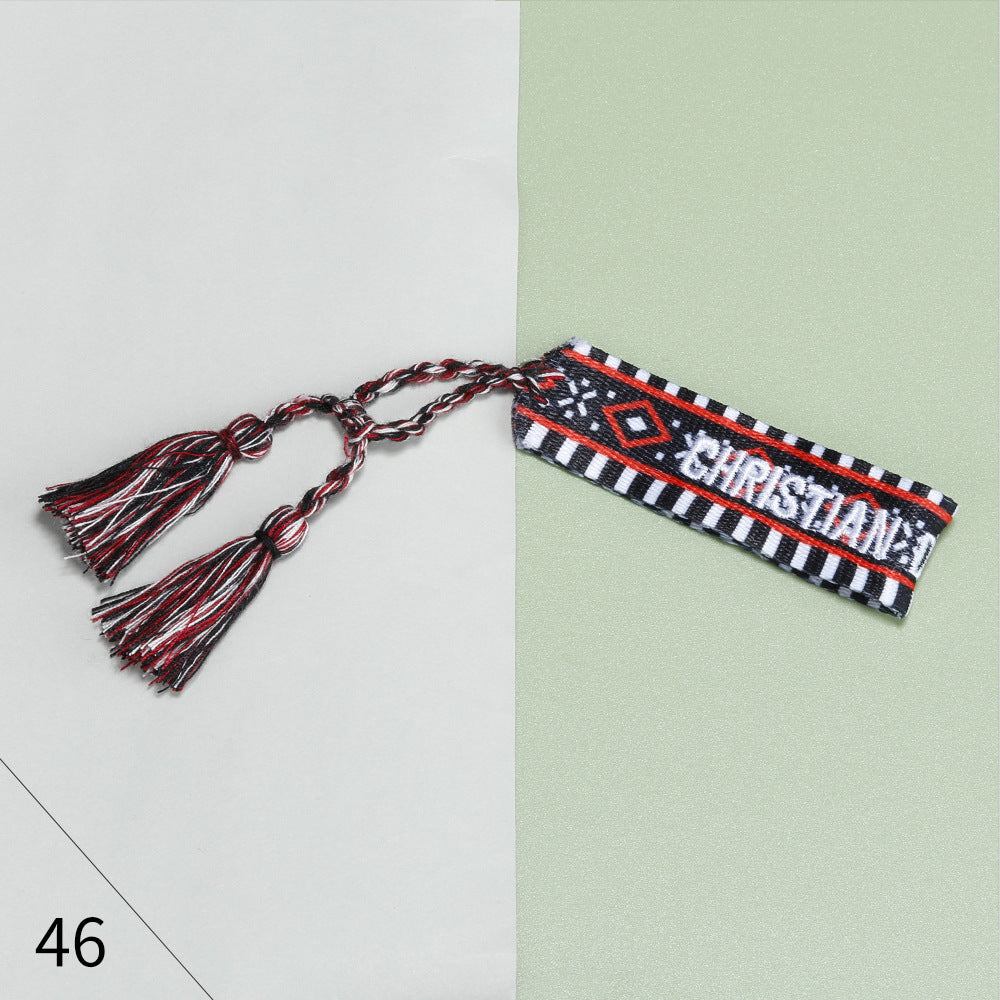 Cotton Thread Embroidery Wrist Strap Tassel Woven Female Bracelets