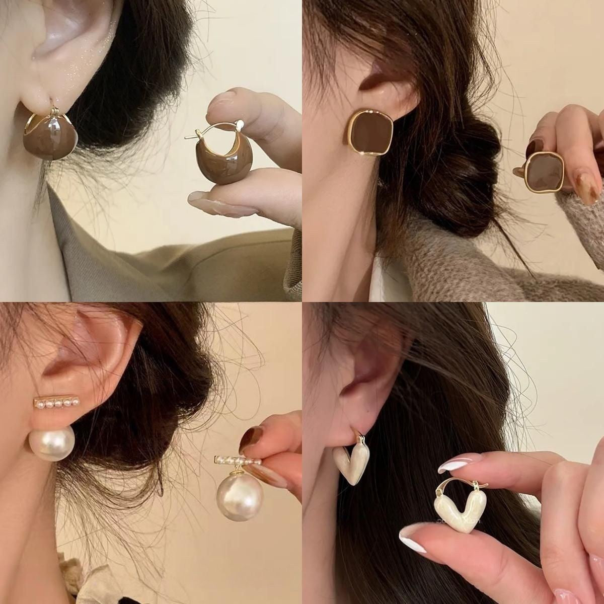 Color Female Niche Design Advanced French Stud Earrings