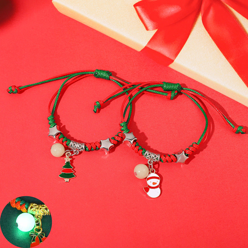 Luminous Christmas Design Carrying Strap Girlfriends Bracelets