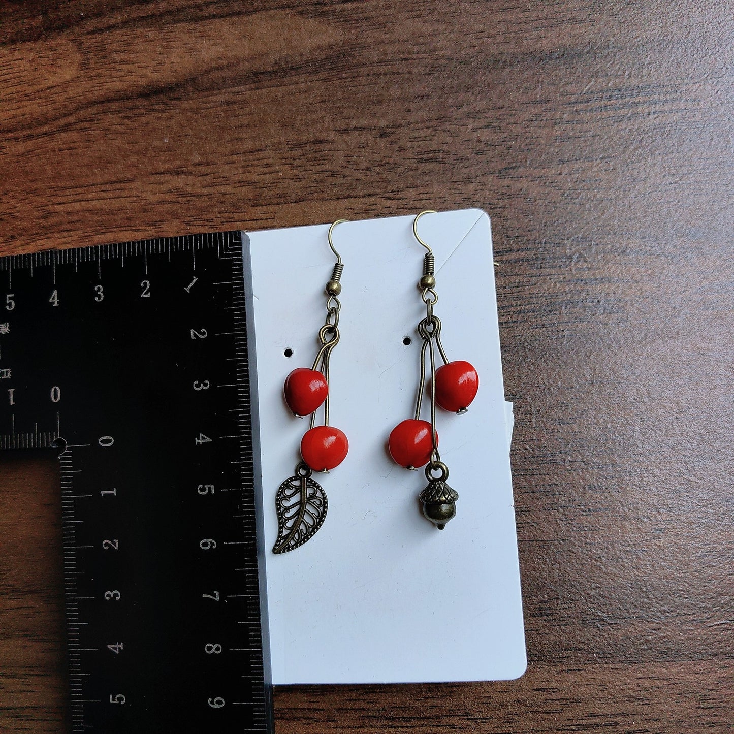 Wooden Chinese Style Art Retro Ear Clip Golden Bell Bodhi Earrings
